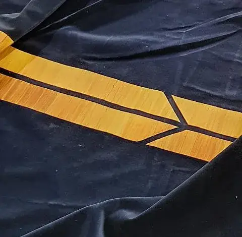 Detail of a custom-printed pattern on stage fabric