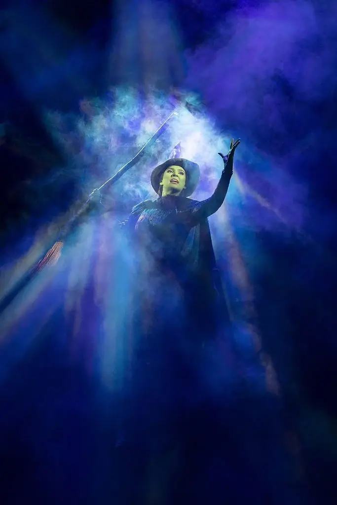 Elphaba lifts into 'Defying Gravity'. Photo: Jeff Busby.