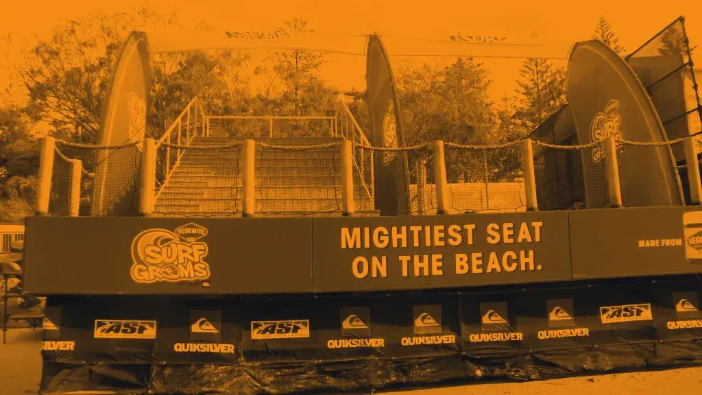 The Vegemite Surf Groms stand at the Quiksilver Pro