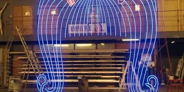Touring scenic systems serviced between venues on the workshop bench